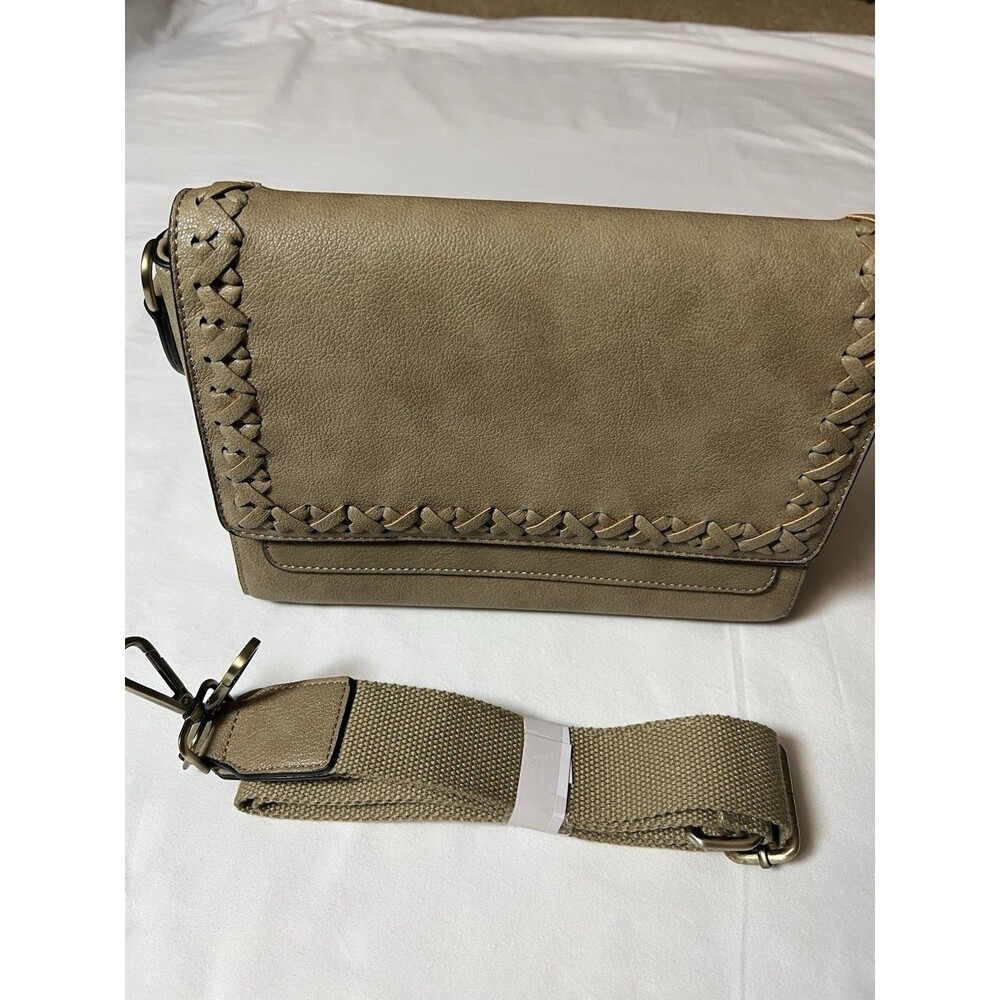 Jen&Co Chic Tan Crossbody Bag with Braided Detail, NWT